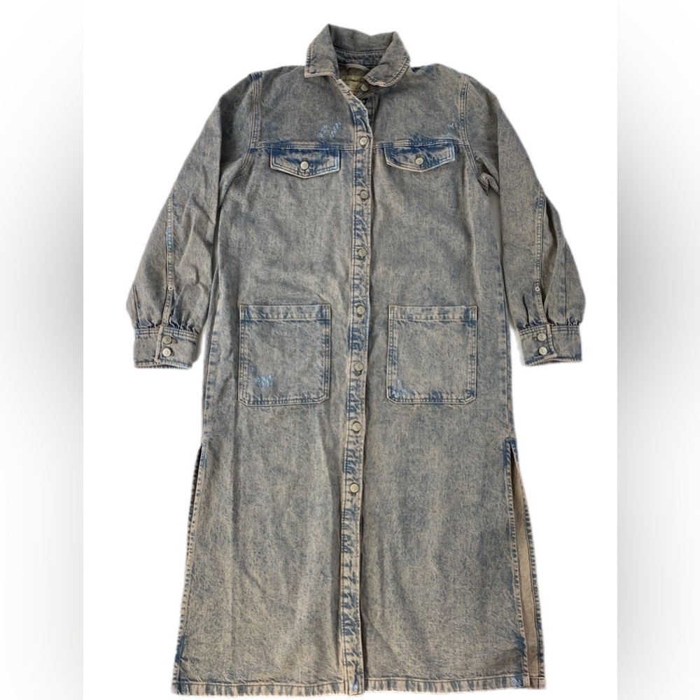 Free People Anna Lou Denim Duster NWOT Small - Picture 12 of 15
